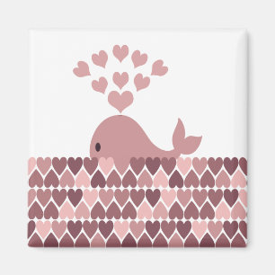Roze Walvis Liefde Magneet