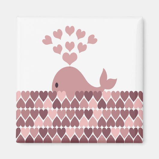 Roze Walvis Liefde Magneet (Voorkant)