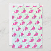 Roze walvis marine typografie oceaan baby meisje d kaart (Achterkant)