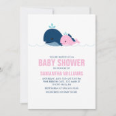 Roze Walvis Meisje Baby shower Kaart (Voorkant)