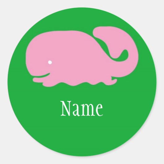 Roze Walvis Meisjes Sticker (Voorkant)