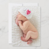 Roze walvis Monogram Baby Girl Aankondiging geboor (Achterkant)