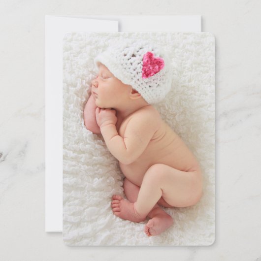 Roze walvis Monogram Baby Girl Aankondiging geboor (Achterkant)