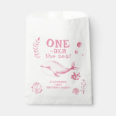 Roze Walvis Oneder De Zee 1e Verjaardag  Bedankzakje (Voorkant)