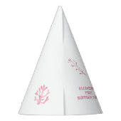 Roze Walvis Oneder De Zee 1e Verjaardag Feesthoedjes (Achterkant)