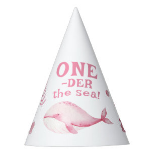 Roze Walvis Oneder De Zee 1e Verjaardag Feesthoedjes
