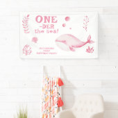Roze Walvis Oneder De Zee 1e Verjaardag Spandoek (Insitu)
