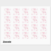 Roze Walvis Oneder De Zee 1e Verjaardag Vierkante Sticker (Vel)