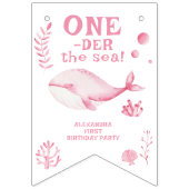 Roze Walvis Oneder De Zee 1e Verjaardag Vlaggetjes (Tweede vlag)