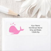 Roze walvis retour adreslabels etiket (Insitu)