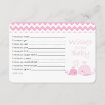 Roze walvis wenst baby kaart