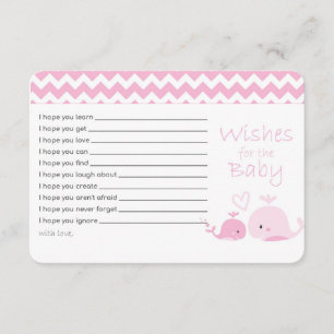 Roze walvis wenst baby kaart
