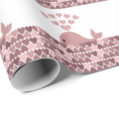 Roze walvisliefde cadeaupapier (Rol Hoek)