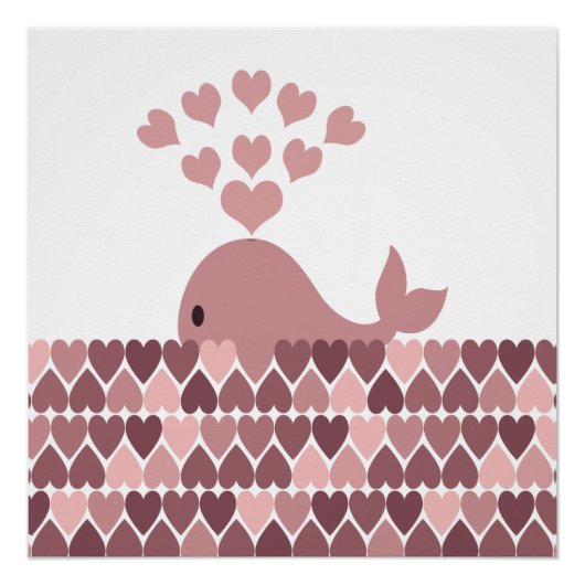 Roze walvisliefde poster (Voorkant)