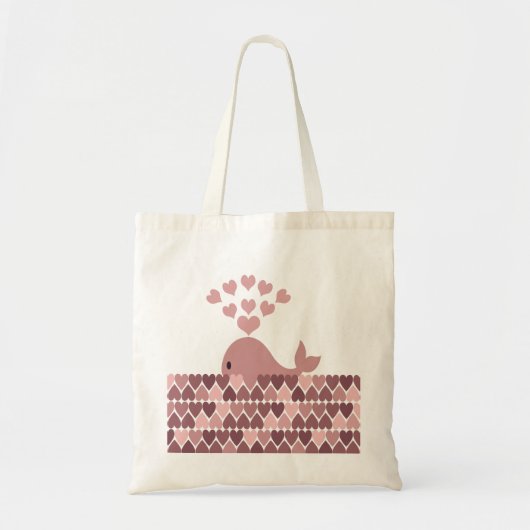Roze walvisliefde tote bag (Voorkant)