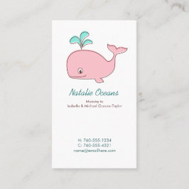 Roze walvismagnaat contactkaartje