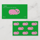 Roze walvismamkaart contactkaartje (Voorkant / Achterkant)