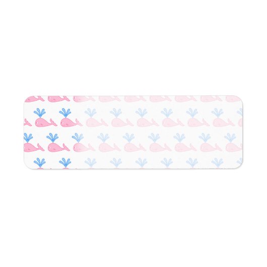 Roze walvispatroon. etiket (Voorkant)