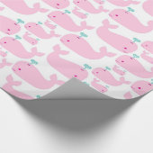 Roze walvissennerserijdruk cadeaupapier (Hoek)