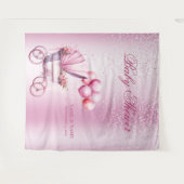 Roze Wandelwagen Achtergrond Wandkleed (Voorkant (horizontaal))