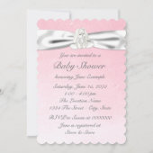 Roze wandelwagen baby shower kaart (Achterkant)