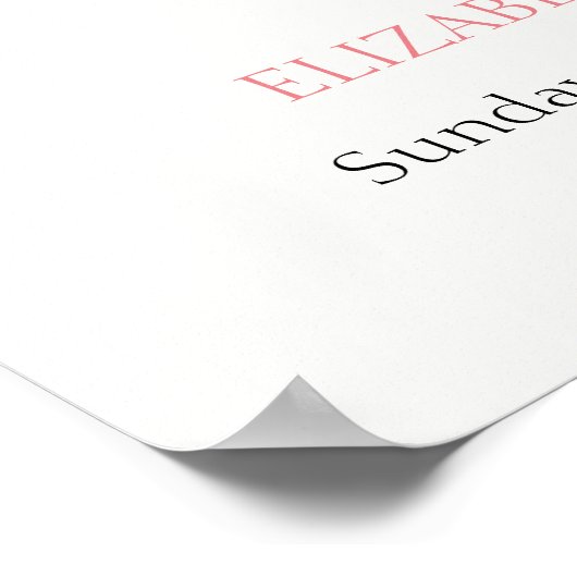 Roze wandelwagen Bunny Balloon Baby shower Welkom Poster (Hoek)