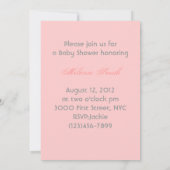 Roze wandelwagen Foto Baby shower Uitnodiging (Achterkant)