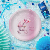 Roze Wandelwagen Papier Bord (Feest)