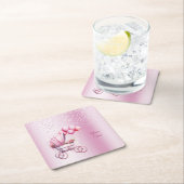 Roze Wandelwagen Papier Onderzetter (Insitu)