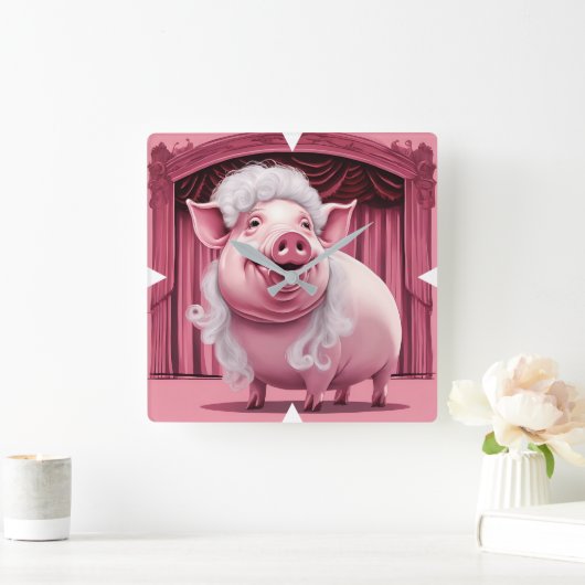 Roze wandklok (Huis)