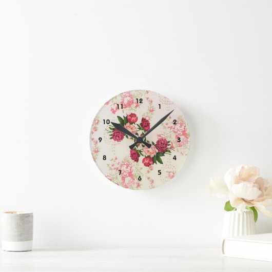 Roze wandklok (Huis)