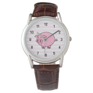 Roze wandklok horloge