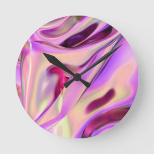 Roze wandklok multicolor