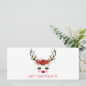 Roze Wangen Goud Ogen Rendier Cadeaubon (Staand voorkant)