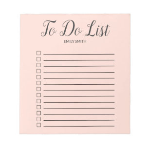 Roze Wangen Roze Gelinieerde Selectievakjes To Do Notitieblok