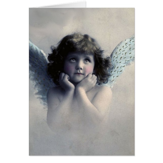 Roze Wangen Vintage Engel in Wolken (Voorkant)