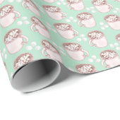 Roze warmcacaoMokken - Mint Green Wrapping Paper Cadeaupapier (Rol Hoek)