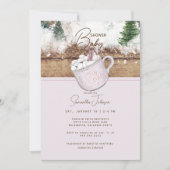 Roze warme chocolademelk Baby Het is koud buiten d Kaart (Voorkant)