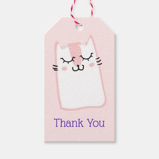 Roze, warme keuken bedankt cadeaulabel (Voorkant)