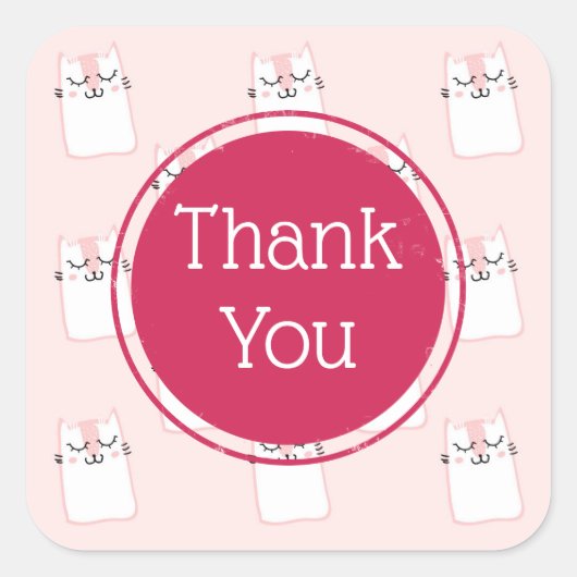 Roze, warme keuken bedankt vierkante sticker (Voorkant)