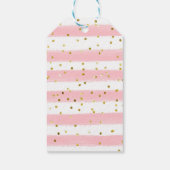 Roze warme luchtballondieren Oerwoud Glitter Cadeaulabel (Achterkant)