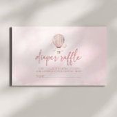 Roze warmloperballon Baby shower luieraffel Informatiekaartje