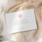 Roze warmloperballon Baby shower luieraffel Informatiekaartje