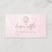 Roze warmloperballon Baby shower luieraffel Informatiekaartje (Voorkant)