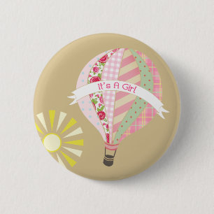 Roze warmloperballonBaby shower Button