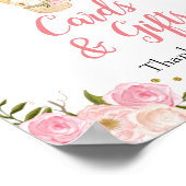 Roze warmloperballondierenkaarten en korven poster (Hoek)