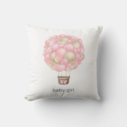 Roze warmluchtballon kussen (Voorkant)