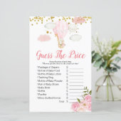 Roze warmluchtballon raden prijs spel (Staand voorkant)