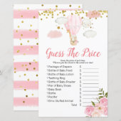 Roze warmluchtballon raden prijs spel (Voorkant / Achterkant)