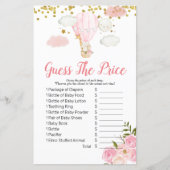 Roze warmluchtballon raden prijs spel (Voorkant)